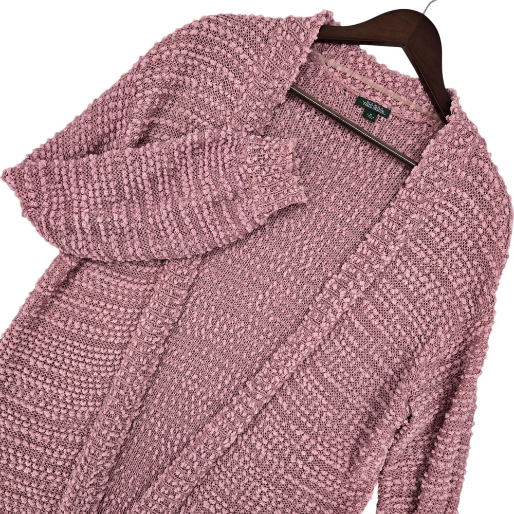 Wild Fable MEDIUM Pink Popcorn Knit Open Front Cardigan‎ Womens Boho Coquette